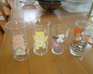 Vintage Glasses Care Bears, Underdog, Wilma