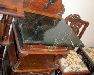 Marble Top Lighted Stand