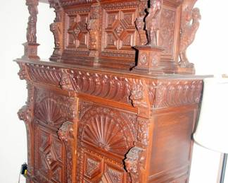 Heavily Carved Oak Server