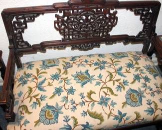 Gabriel Viardot 4 French Mahogany Chairs and Settee in Asian Style
