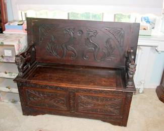 Oak Deacons Bench / Table