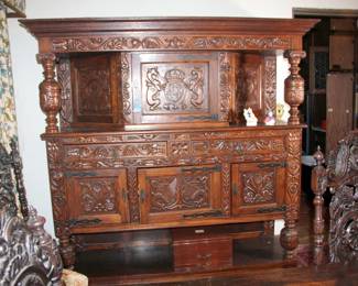 Gothic Revival Oak Buffet