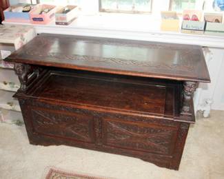Oak Deacons Bench / Table