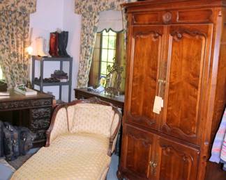Chaise Lounge, Henredon Armoire