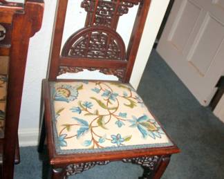 Gabriel Viardot 4 French Mahogany Chairs Notice Dragon Positions on top of back Rest