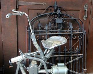 Vintage Electric Exercycle, Davis Steel Ornate Iron Gates