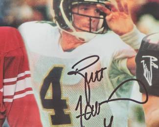 Brett Favre autographed framed picture with certificate of authenticity
