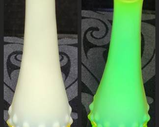 Vaseline uranium glass vase