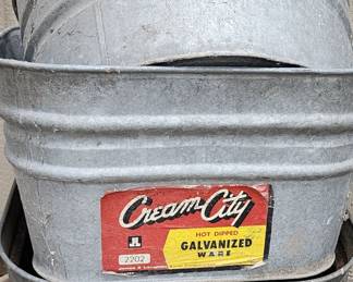 Galvanized wash tubs