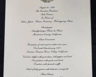 Governor Tommy Thompson Wisconsin Memorabilia Menu