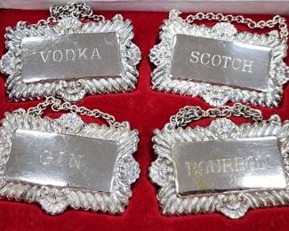 Silverplate liquor tags