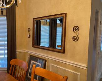 Wonderful vintage 1940's mirror, iron scroll pieces