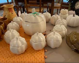 How fun to serve Pumpkin Soup in these dishes