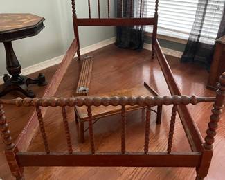 Antique spool twin bed frame