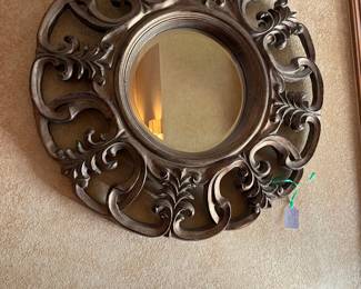 Large round mirror