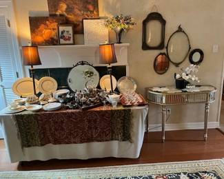 Register area and fabulous vintage china, silver plate and so much more!