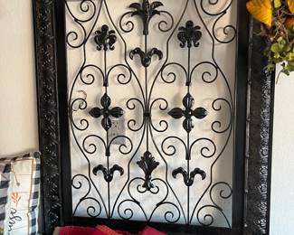 Large metal decorative piece, and more great linens
