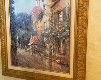 La Promenade by L. Gordon, signed acrylic on canvas