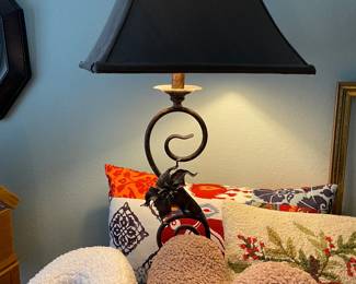 Great metal table lamp with black shade