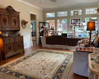 Looking into the register area. The rug is Ind. Persian, 8ft x 11ft and is a vegetable dyed rug, just beautiful!!