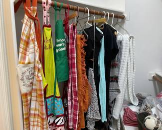 Aprons, throws, scarves, wraps and cotton blanket