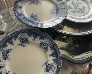 Three of Ten Blue Plates
