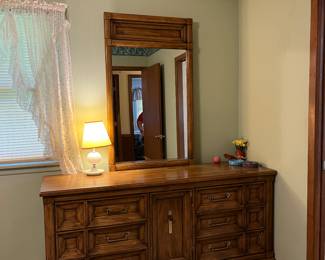 Beautiful wooden dresser with mirror