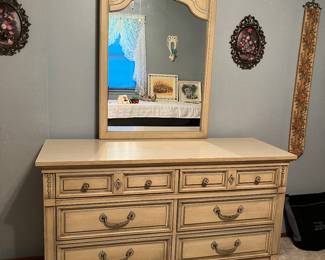 Vintage dresser with mirror.