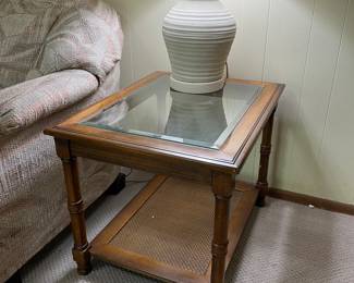 Beautiful glass side table.
