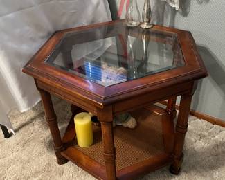 Glass end table.