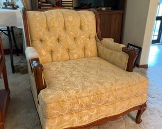 Vintage yellow/cream floral chair.