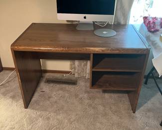 Wooden desk.