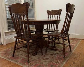 Wood Dining Table 4 Chairs