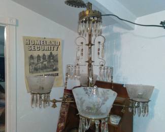 Hunting scene 1880s chandelier