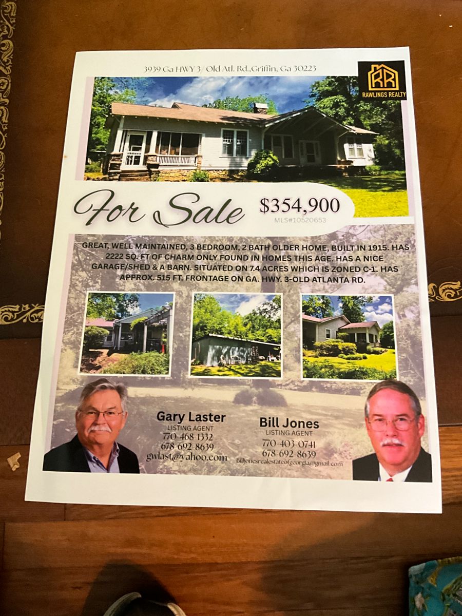 The house and acreage is For Sale. Fantastic house and property. Call Bill or Gary.