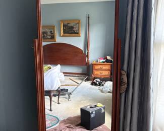 Large wood floor mirror