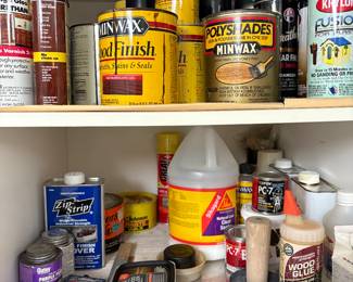 Stains and woodworking supplies