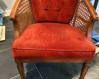 Cane barrel back chair