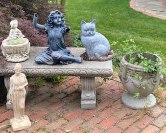 Concrete planters and yard decor