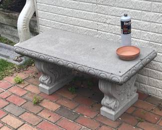 Concrete lawn bench