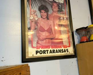 Vintage 1983 Port Aransas Poster. Love. Welcome to Miller Time.
