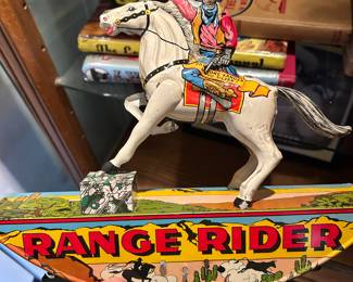 Range Rider Tin Lithograph Rocking Toy.