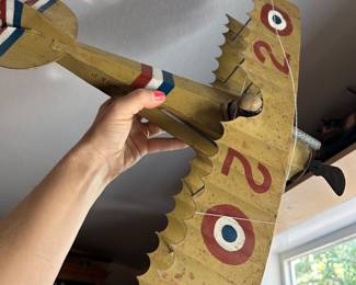 Vintage Toy Airplane replica of a WWI era biplane.