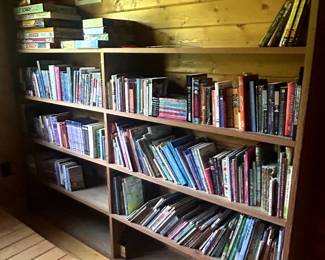Upper level lofr. Misc books. Bring boxes if you are a collector. Shelves also for sale.
