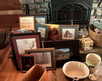 fireplace NOT FOR SALE> only the items siting around. :-)