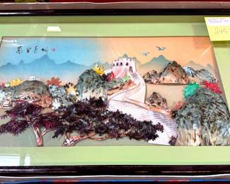 Chinese High Relief Shell Art Great Wall of China