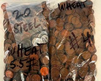Steel and Wheat Pennies Lot 9.5 pounds