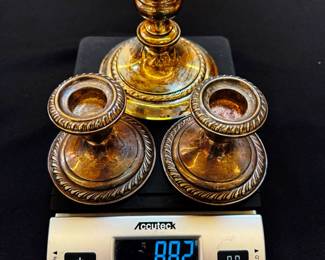 Weighted Sterling Silver Candlesticks 882 Total Grams
