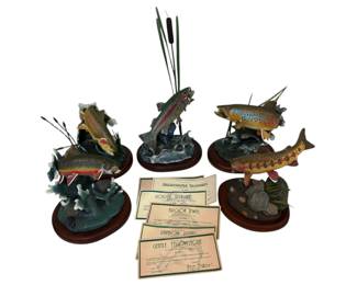 Choice Danbury Mint Water Trophies by Franz Dutzler Trout Sculptures