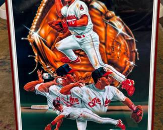 Framed and Signed Omar Vizquel Poster Cleveland Indians